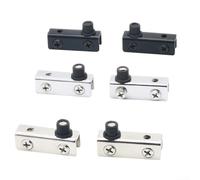 Cabinet Door Glass Clips 2PCS Metal Hinge Accessories for Securing Glass (Black)