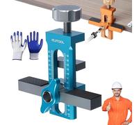 Cabinet Door Handle Jig, Aluminum Alloy Cabinet Mounting Tool Support, with Quick Edge Positione, Adjustable Positioning Tool for Handles Knobs Pulls On Drawers/Doors (Blue, Without Drill bit)