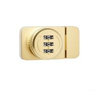 Cabinet Door Hardware 3 Digit Keyless Combination Lock with Password Display, Zinc Alloy Lock Suitable for Glass Doors and Sliding Doors (Gold)