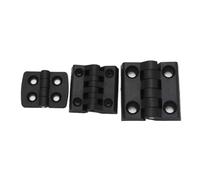 Cabinet Door Hinges 10PCS Small Hinges Black Mini Plastic Door Bearing Butt Cabinet Drawer Jewellery Box ABS Hinge for Furniture Hardware(50x50)