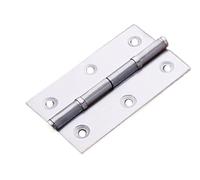 Cabinet Door Hinges 2Pcs Stainless Steel Flat Hinge Cabinet Doors 2inch 2.5 inch 3inch Windows Hinge Wooden Box Sound Suppression Hinge(Silver,Large)
