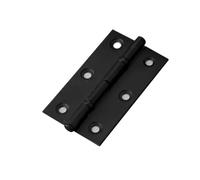 Cabinet Door Hinges 2Pcs Stainless Steel Flat Hinge Cabinet Doors 2inch 2.5 inch 3inch Windows Hinge Wooden Box Sound Suppression Hinge(Black,Medium)