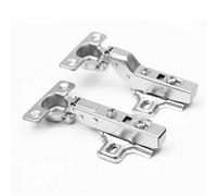 Cabinet Door Hinges Mini Hydraulic Hinge Small Damper self-Discharge Cabinet Furniture Hinges Narrow Cupboard Door Hinges Cup 26mm(Half Overlay 1PC)