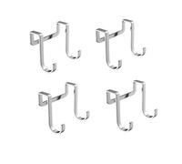 Cabinet Door Hooks 4pcs Pack, Double S-Shaped Drawer Hook for Narrow Space, Stainless Steel Over Door Storage Hook for Kitchen, Bathroom, Closet, Cabinet Cupboard, Shower, Drawer, Wardrobe