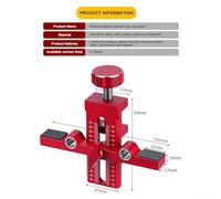 Cabinet Door Installation Jig - Dual-Hole Alignment Tool for 8-40 mm Panel Thickness, Anodized Aluminum Construction, Optical S(A)