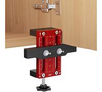 Cabinet Door Installation Positioner, Adjustable Cabinet Hardware Jig, Versatile Hardware Jig High Protective Woodworking Tool for Most Cabinet Doors (Aluminum-Alloy Red)