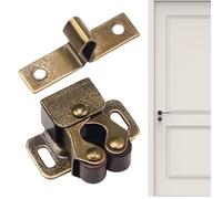 Cabinet Door Latch, Door Ball Clasp, Drawer Door Lock Metal - Double Roller Furniture Latch, Spring Buckle with Beads for Cupboard, Cupboard, Cupboard