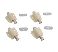 Cabinet Door Magnetic Touch Latch, Set 4 Pack Push To Open System, For Wardrobes Bathroom Cupboards, White Black 55Mm X 39Mm, Push Open Latch(White)