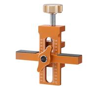 Cabinet Door Mounting Jig Adjustable Aluminium Alloy Installation Positioner Woodworking Leveler with Rebounder Hole Clamping Thickness 7-40MM