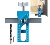 Cabinet Door Positioning Tool, Adjustable Length Hardware Jig, Wardrobe Mounting Clamp for Home and Restaurant Drawers, Precision Aluminium Alloy Measuring Guide, 108 x 94 mm