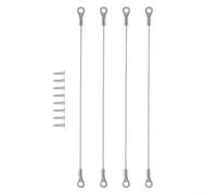 Cabinet Door Restraint 30cm, 4 Pack Stainless Steel Hinge Limiter Cable Opening Angle Protector 1.5mm Dia with Mounting Screws for Limiting Chest Cupboard Door Swing