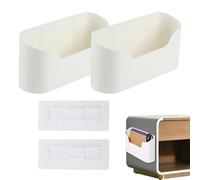 Cabinet Door Storage - 2 Pcs Kitchen Storage Boxes, Easy No Drilling Kitchen Wrap Holder, Wrap Organizer Wall Mount White, Refrigerator Side Organizer For Bathroom, Pantry Home