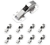 Cabinet Doors Hinges 8 PCS, 4 inch Hidden Frameless Cabinet Hinges Easy to Install, Soft Closing Concealed Cabinet Hinge with Screws
