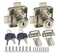 Cabinet Double Door Lock Drawer Lock Safety Lock [Keyed Alike] Double Deadbolt-Door Lock [Installation on the right Side Door] Drilling Diameter 3/4"/19mm for (3/5"/15mm -7/8"/22mm ) Door Panels（2pcs)