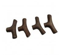 Cabinet Drawer Handle Nature Branch Pull Wooden Knob Hardware Solid Beech Build Smooth Sanded Surface Easy Grip M4 Thread Insert suitable for , Black Walnut Wood Tree Branch Style Handle, Set Of 4