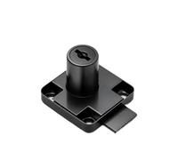 Cabinet Drawer Latch Locks with Key Adjustable 16X22 to 19X32 mm(Black 16X22)