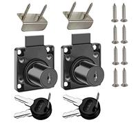 Cabinet Drawer Lock Furniture Locker Lock【Keyed Alike】 All Keys for This Product are Universal. (Hole Diameter 0.75inch/19MM) for Door Panels with A Thickness of 17-22 mm. [Black 2 PCS]