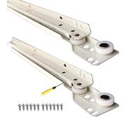 Cabinet Drawer Slides Roller Runners Drawer Tracks, 25cm to 55cm White 1 Pair/Support 40kg, for Dresser, Keyboard Trays and Drawers, Office and Garage, Sliding Shelf Runners