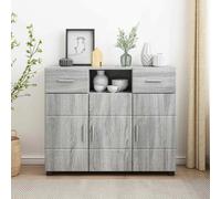 Cabinet Grey Sonoma 88.5x30.5x73cm Engineered Wood 2-Drawer Matte Storage Indoor