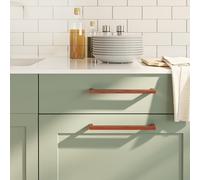 Cabinet Handle 224mm Brushed Stainless Steel Bronze Finish Modern Pull Pack of 5
