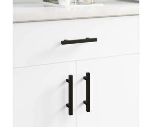 Cabinet Handle Black Stainless Steel 150 x 12.3 x 35.2mm Matte 12pcs Durable Set