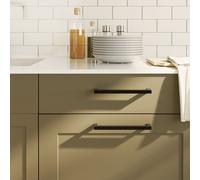 Cabinet Handle Black Stainless Steel 192mm Centre 204x12x35mm Powdercoat 5pcsXL