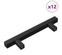 vidaXL Cabinet Handle 12 pcs Black 150 x 12.3 x 35.2 mm