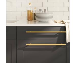 Cabinet Handle Gold 320mm Brushed Stainless Steel T-Bar Pull 5pcs Modern Kitchen