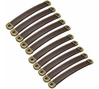 Cabinet Handle Knobs,Leather Handle, Suitcase Handle Drawer Cabinet Handle Pulls Handmade Leather Simple Door Pulls, 10 pcs PU Leather+Zinc Alloy Door Handle Furniture Hardware ( Color : Dark Brown ,