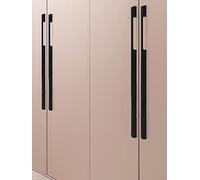 Cabinet Handle, Length: 60mm - 1200mm Drawer Handles Solid Aluminum Alloy Furniture Pull Bow Shaped Cupboard Handles Black Wardrobe Handlees Cabinet Pulls, 2pcs (Length: 1200mm(47-1/5"))