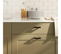 Cabinet Handles 10pc Black Stainless Steel 64mm Brushed Modern Pulls Square-Tube