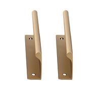 Cabinet handles 2 Packs Cabinet Pulls Aluminum Alloy Finger Edge Pulls Concealed Handle Doorway Colourful Cupboard Handles,Drawer Knobs,Kitchen Door Levers for Bathroom,Closet,Wardrobe(Gold,200mm)