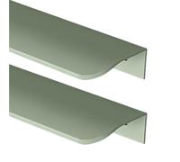 Cabinet Handles 2 Packs Concealed Handle Cupboard Handles Rounded Corner,Drawer Knobs Hidden Kitchen Door Levers for Bathroom,Closet,Wardrobe,Room Pulls Cabinet Pulls Aluminum Alloy(Green,400mm)