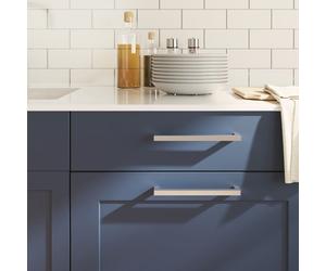 Cabinet Handles 20pc Silver 76x12x35mm Stainless Steel Brushed Square 64mm Pack