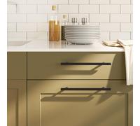 Cabinet handles 20pcs Black 256mm Stainless steel powder-coated 192mm CTC T-bar