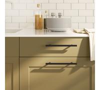 Cabinet handles 224x32mm Black T-bar Stainless Steel Powder-coated 160mm 20pcs