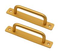 Cabinet Handles - 2pcs Aluminium Alloy Sliding Pull Gate Pulls with Back Plate for Barn Shed Garage Door