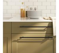 Cabinet Handles 320 mm Black Stainless Steel Brushed T-Bar Pulls Cuttable 10pcs