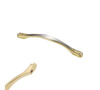 Cabinet Handles 96mm, Solid Zinc Alloy Drawer Pulls, 2 Pack Gold Plating Surface for Cupboards and Furniture