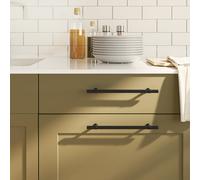 Cabinet Handles Black 192mm Stainless Steel Brushed T-Bar Drawer Pulls 20pcs Set