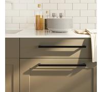Cabinet Handles Black Brushed Stainless Steel 320mm Modern Pulls Set of 10 Pack