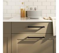 Cabinet Handles Black Stainless Steel 204x12x35mm 192mm Centre 20pcs Incl Screws