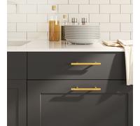 Cabinet handles Gold 96mm Brushed Stainless Steel T-bar 20 pcs Modern Pulls Flat