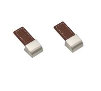 Cabinet Handles Pulls 2 Pack Drawer Leather Pulls Furniture Black Leather Cabinet Wardrobe Door Knob Single Hole (Light Brown)