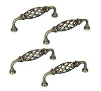 Cabinet Handles Pulls 4 Pack Black Birdcage Handle Cabinet Door Handle Cabinet Wardrobe Door Black Round Handle, Fine Yellow-96mm