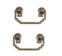 Cabinet Hardware 2Pack Chinese Style Cabinet Antique Handle Pure Copper Retro Wardrobe Door Drawer Handle Surface Mounted Handle 15cm Matte Brushed