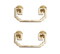 Cabinet Hardware 2Pack Chinese Style Cabinet Antique Handle Pure Copper Retro Wardrobe Door Drawer Handle Surface Mounted Handle 15cm Matte Brushed