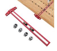 Cabinet Hardware Jig, Adjustable Dowelling Tools Aluminium Alloy Cabinet Hole Drilling Template, Adjustable Clear Scale Hardware Template for Drawer Handles Pulls