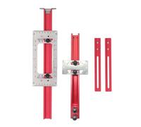 Cabinet Hardware Jig Professional Aluminum Alloy Multi Function Drill Guide Template Tool with Engraved Ruler for Woodworking Cabinet Handle Installation 64mm 96mm 128mm 192mm