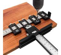 Cabinet Hardware Jig Tool - Adjustable Punch Locator Drill Template Guide, Wood Drilling Dowelling Guide for Installation of Handles Knobs on Doors and Drawer,Black